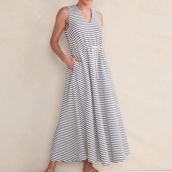Haven Well Within Dresses & Skirts - Haven Well Within Sz S Sleeveless Cotton Blend Textured Stripe Midi Dress NWOT